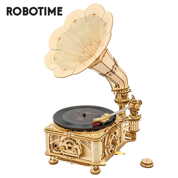 Vintage Gramophone Wooden Puzzle Model Kit