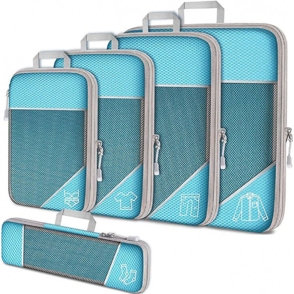 Travel Compression Packing Cube Set 5 Piece Waterproof Organiser